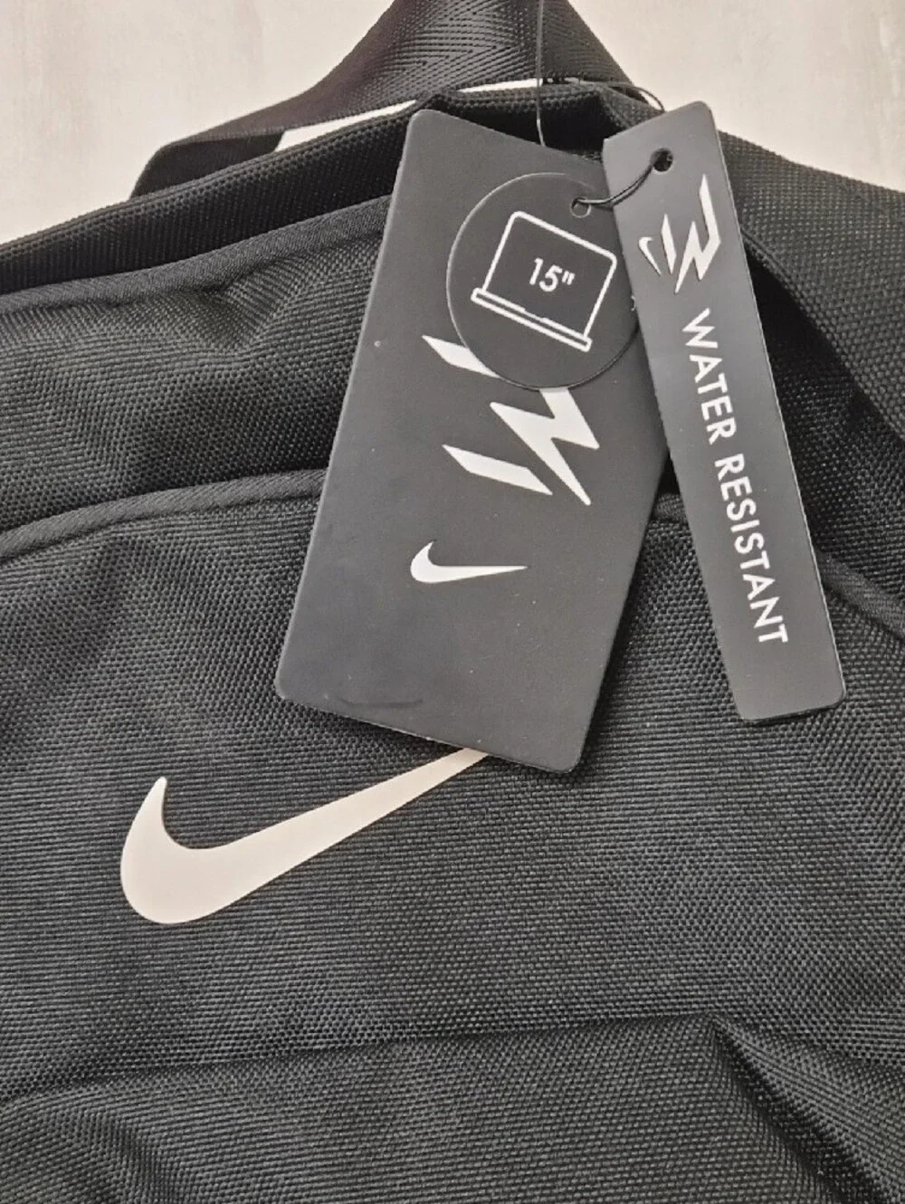 Nike Black Backpack with White and Red Accents